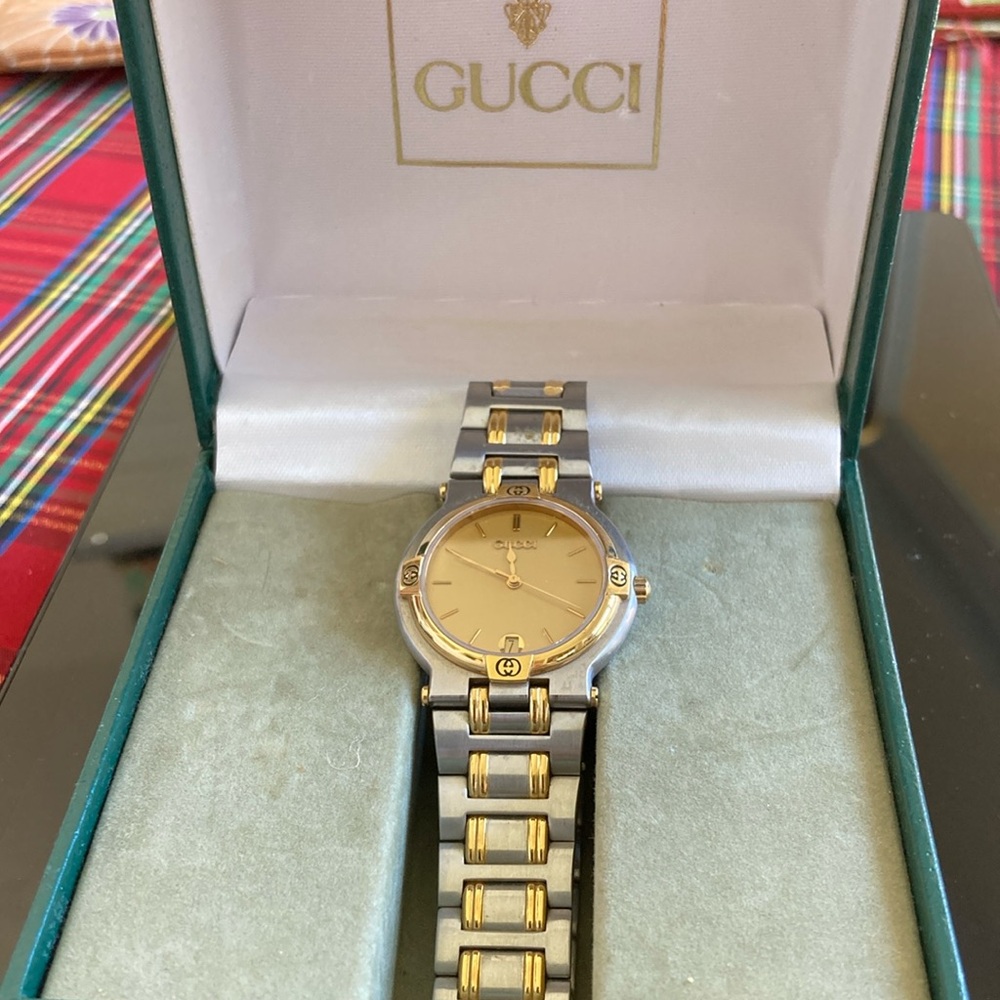 Gucci Gold and Silver 9000M Watch